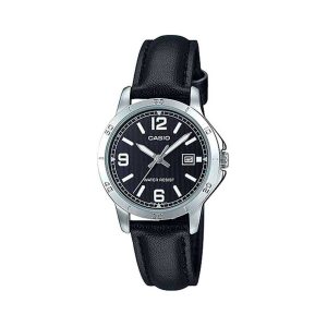 Relógio feminino Casio LADY DATE, LEATHER - BLACK (Ø 35 mm)