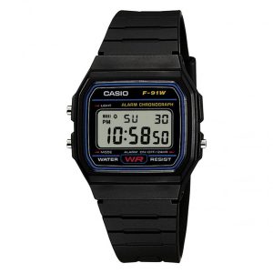 Relógio masculino Casio F-91W-1YEG Preto