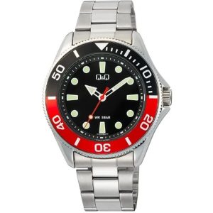 Relógio masculino Q&Q GENT DIVER BLACK & RED