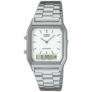 Relógio unissexo Casio AQ-230A-7DMQYES Branco Prateado (Ø 38,5 mm) (Ø 29 mm)