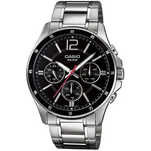 Relógio masculino Casio MTP1374D1AVDF Preto Prateado (Ø 35 mm) (Ø 47 mm)