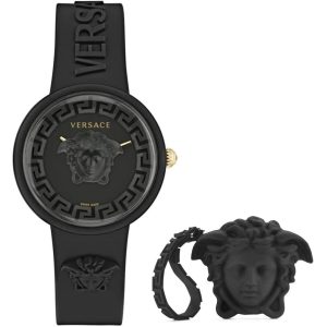 Relógio feminino Versace MEDUSA POP 3H + VERSACE BLACK SILICON PURSE (Ø 39 mm)