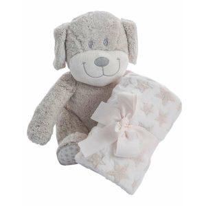 Conjunto de Presente para Bebé Coralina Peluche Manta Cão 100 x 75 cm