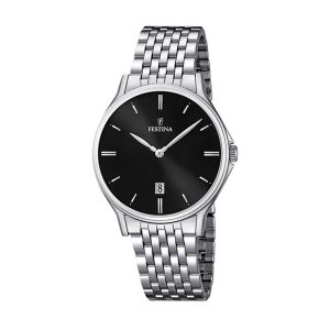 Relógio masculino Festina F16744/4 Preto Prateado