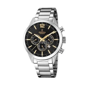 Relógio masculino Festina F20343/4 Preto Prateado