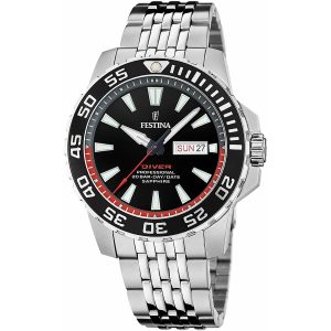 Relógio masculino Festina F20661/3 Preto Prateado